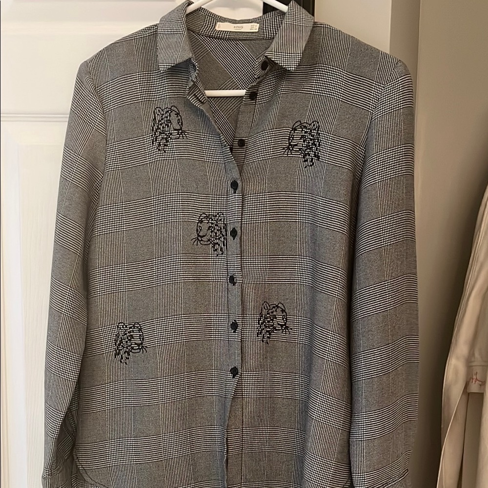 Plaid Mango Button-Up Shirt